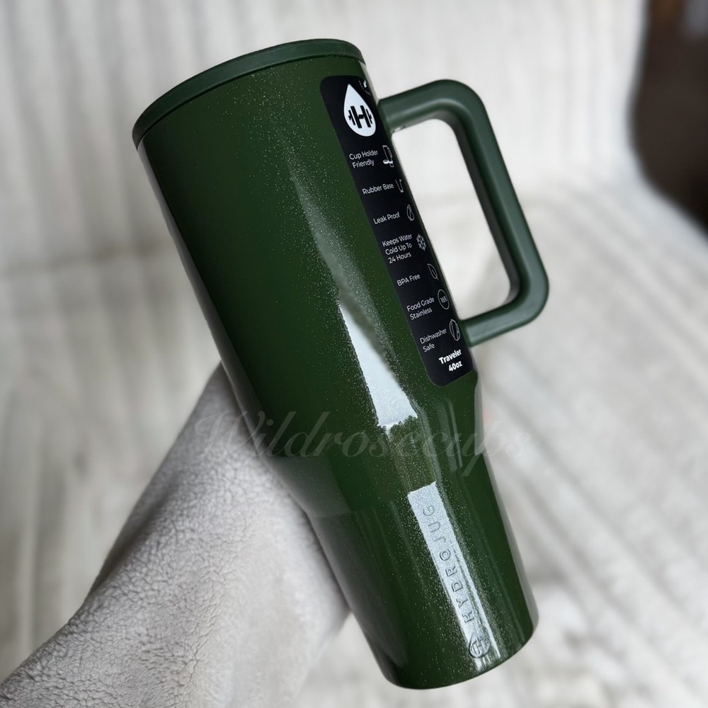 HydroJug 40oz Traveler, FROSTED EMERALD NWT glitter green
